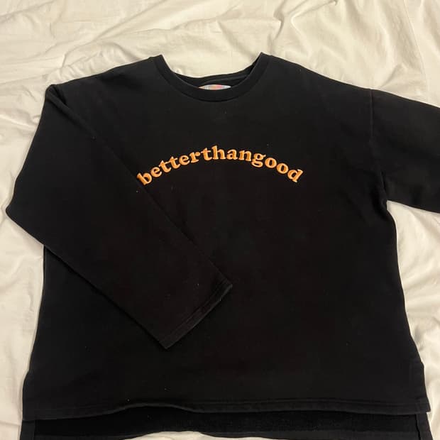 Saladbowls 블랙 기모 맨투맨