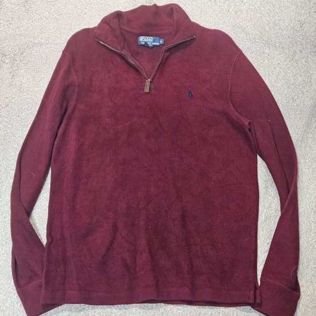 폴로 랄프로렌 버건디 긴팔반집업