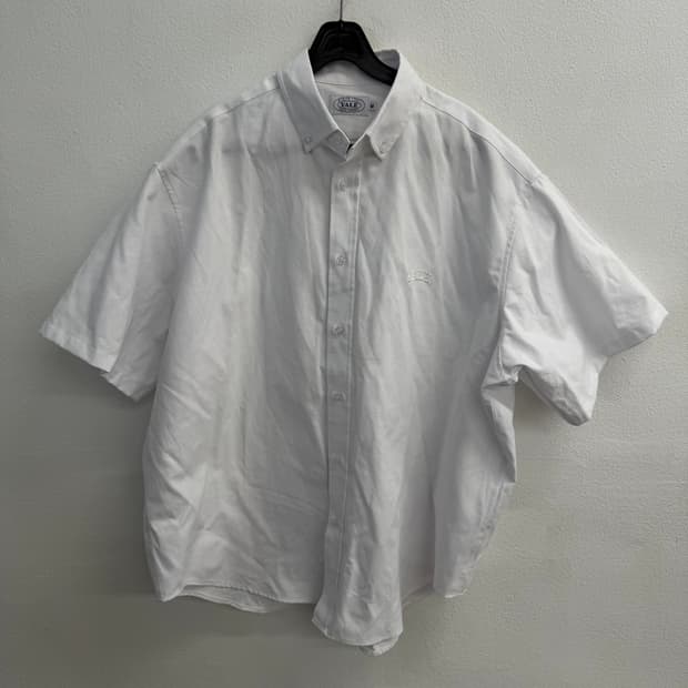 예일(YALE) 오버핏 화이트 반팔 셔츠 (M)