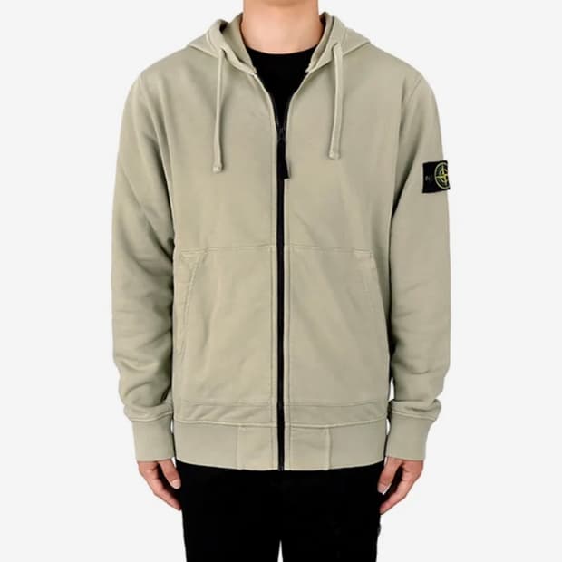 스톤아일랜드 20ss 베이지 와펜 후드집업