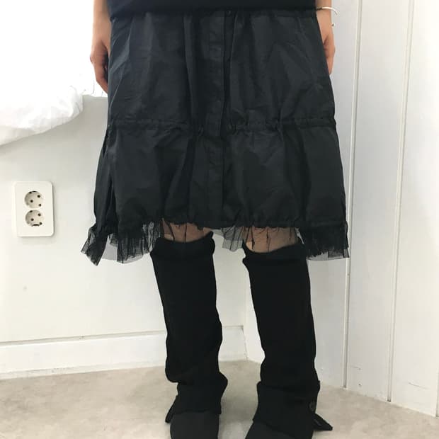 Sensounico Nero Tulle Trim Skirt