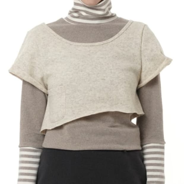 탠스댄스 파히섬 울 포켓 크롭 탑