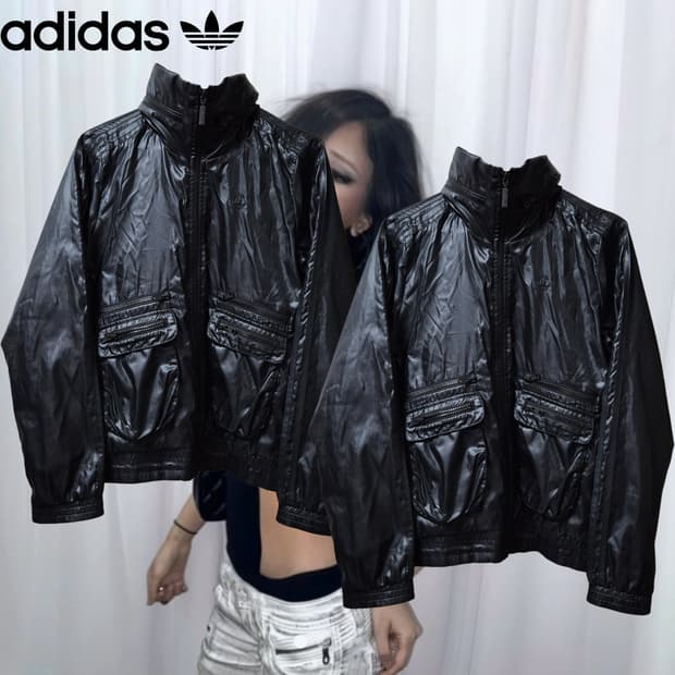 ADIDAS 00s Black Cargo track zip-up