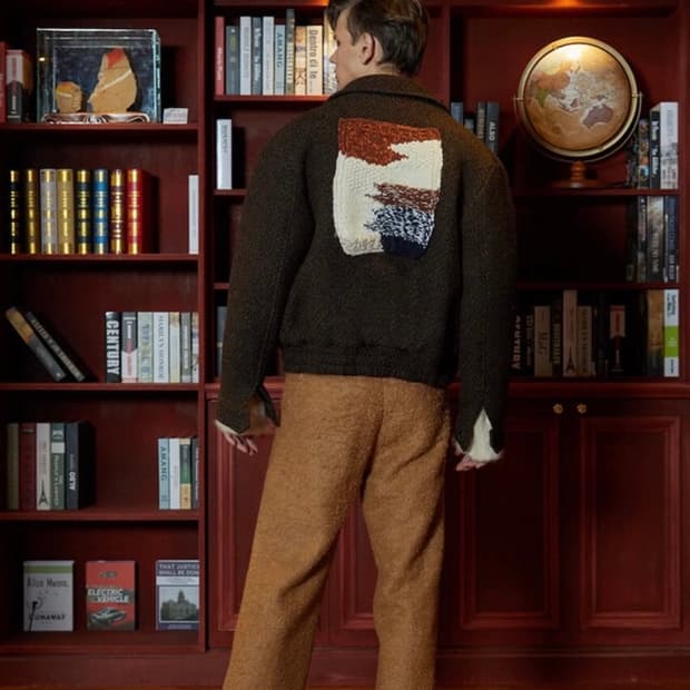 Stu 니트 패치 밴딩 자켓 L