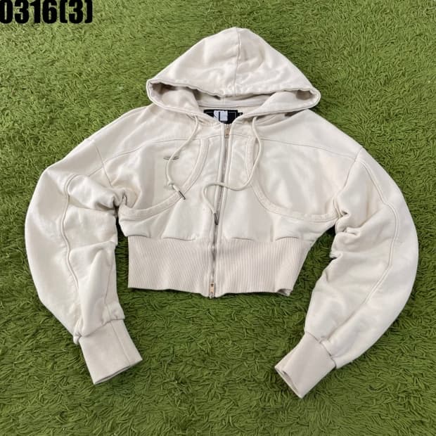 빈티지 크롭 후드집업 자켓