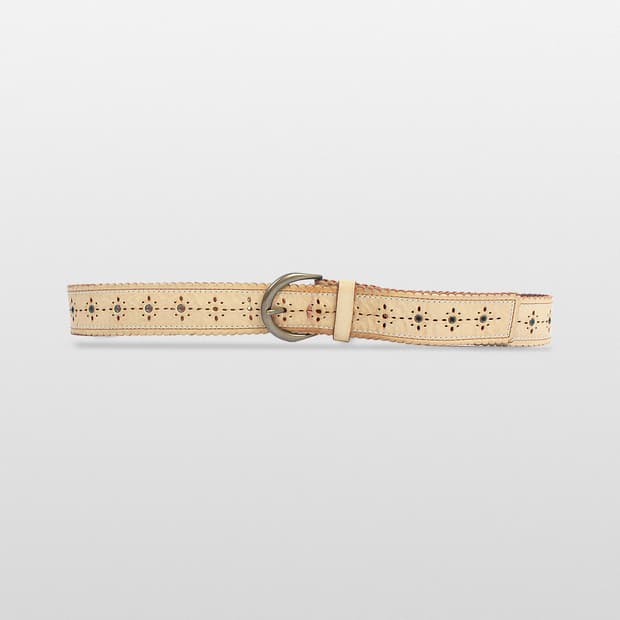 VINTAGE Punching Leather Wide Belt
