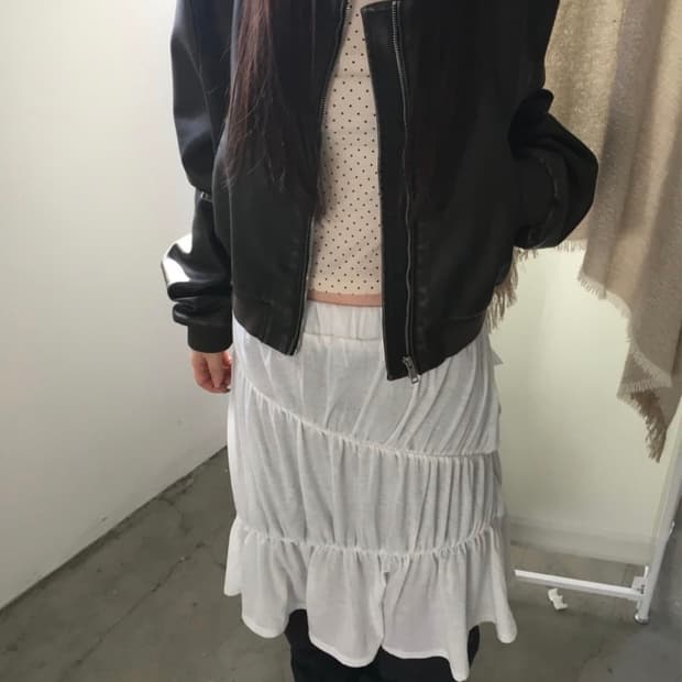 아워캐비넷 bloom 레더 자켓