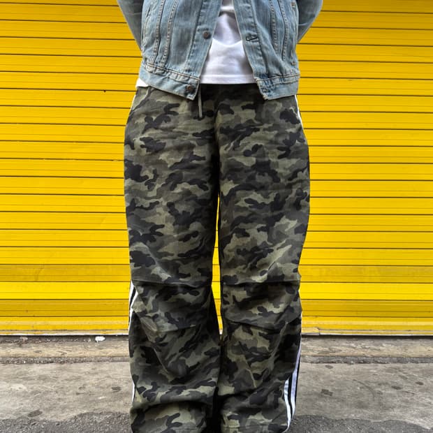 카모플라쥬 삼선줄 커스텀 팬츠