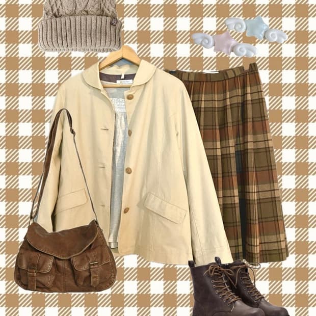 🍁빈티지 모리걸 웜톤 너드 교토깔 코디set🍁