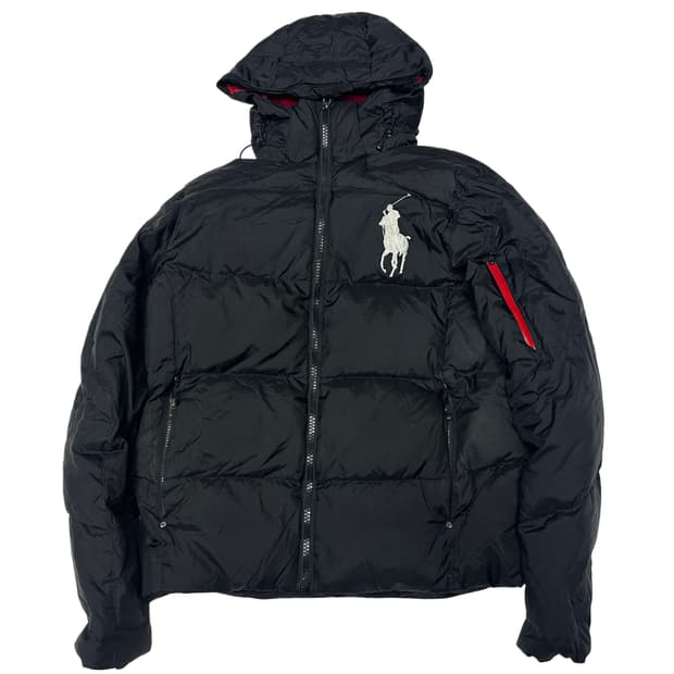 폴로 랄프로렌 블랙 빅포니후드숏패딩 S
