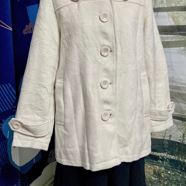 빈티지 둥근 카라 생크림 사와코 코트 달빛천사 달천