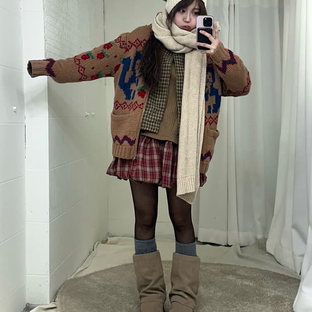 딸기다람쥐 베이지 코위찬 모리걸 연말 코디세트