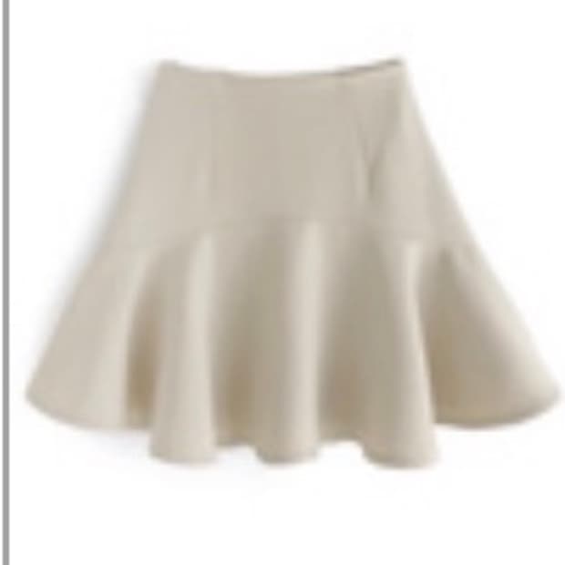 GRL 그레일 플레어 미니스커트 아이보리 S사이즈