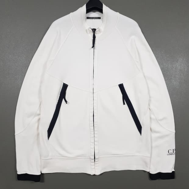 실측 M (95) 정품 CP컴퍼니 시스루 코튼 집업 자켓 크림