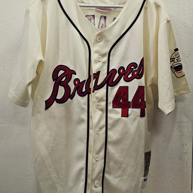 미첼앤네스 행크 애런 1963 밀워키 브레이브스 야구 져지