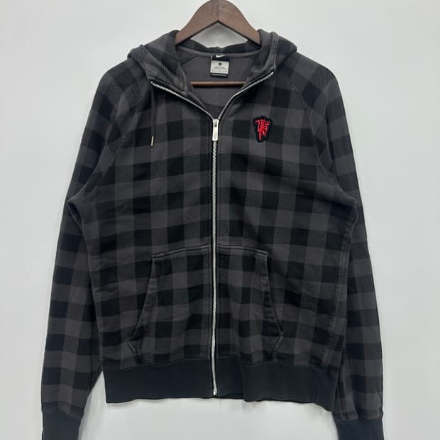 나이키 맨유 체크 후드집업 