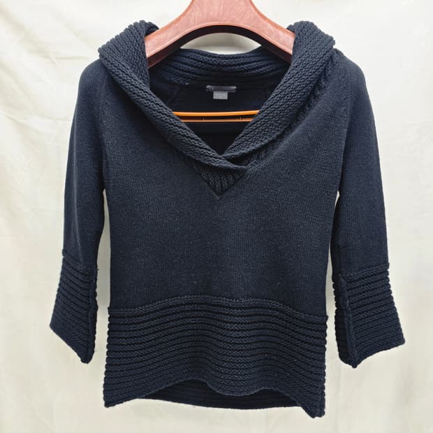 AX ARMANI EXCHANGE 후드 니트 블랙 7부 S