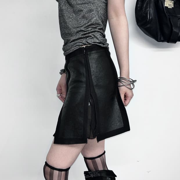 바네사 브루노 더블 레이어드 코팅 스커트