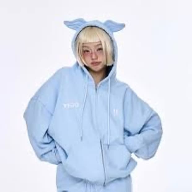 Yegg wing hoodie skyblue 예그 윙 후드집업 하늘색