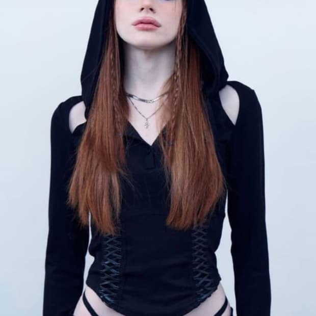 힐다 코르셋 후디 블랙