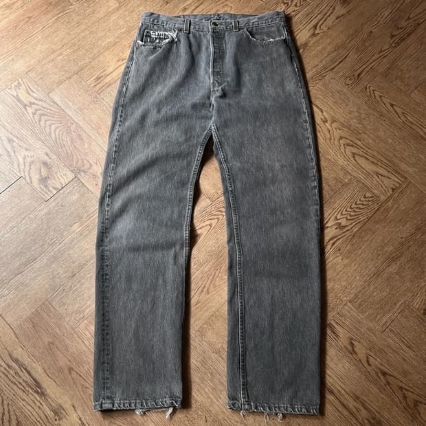 [36]90's 리바이스 501 USA Made 흑청 데님 팬츠 S18