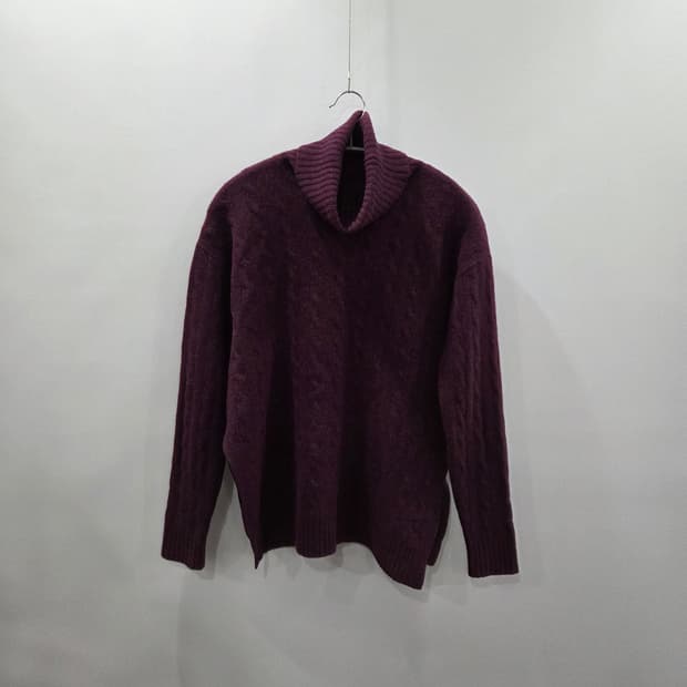 폴로랄프로렌 우먼 캐시미어 블랜드 터틀넥 케이블 니트 S