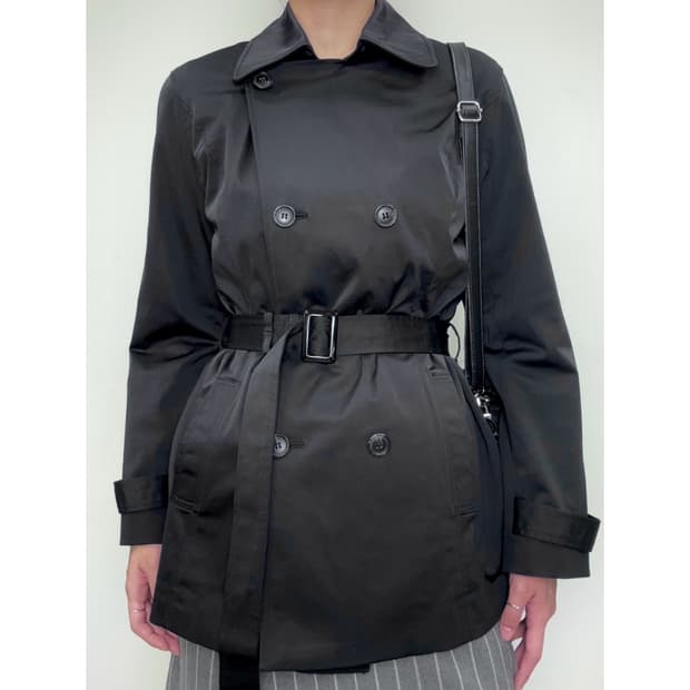 빈티지 블랙 더블 코트