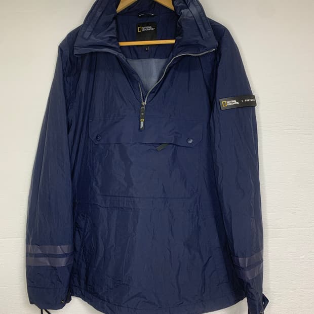 내셔널지오그래픽 네이비 바람막이 XL