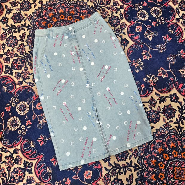 잇미샤 x Artist Proof 20ss 데님 미디 스커트