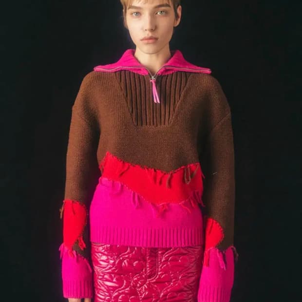 앤더슨벨 포 우먼 마운틴 반집업 (하프집업) 니트