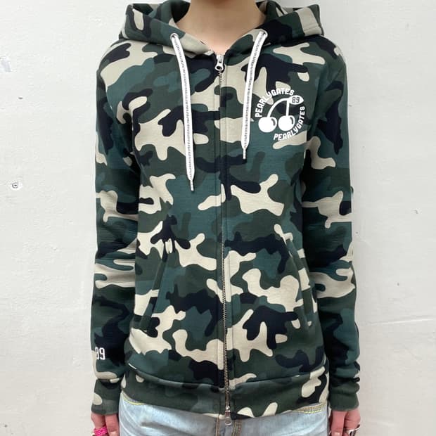 Military Cherry Hooded Zip-Up 