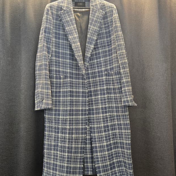 TIME 타임 체크 롱 코트(88-98-165)