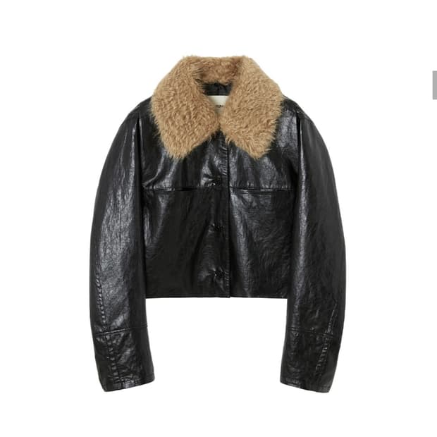 인사일런스 우먼 비건 레더 크롭 자켓 블랙