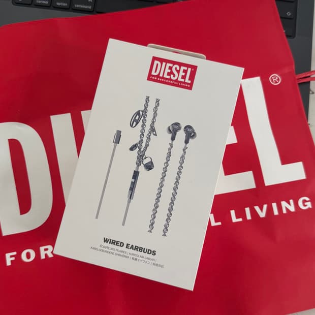 Diesel 와이어 이어버드 메탈 이어폰 