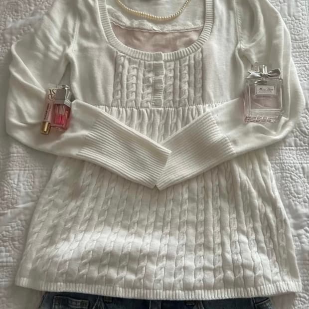 새상품) 홀리스터 베이비돌 니트 탑 화이트