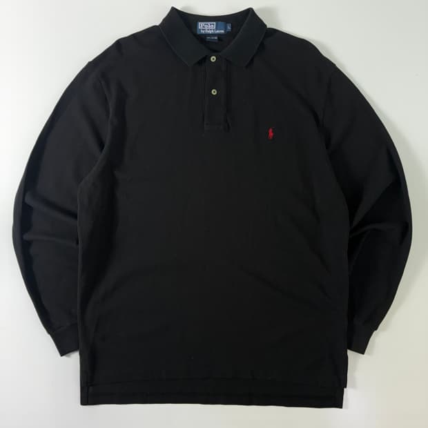 Polo 폴로 랄프로렌 블랙 레드포니 카라 롱슬리브
