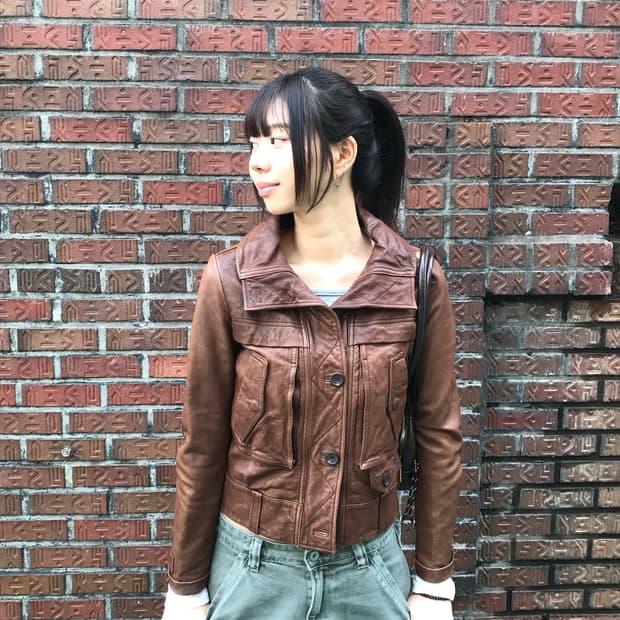 Thursday Island 브라운 가죽 자켓