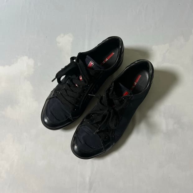 Prada sports nylon flat sneakers