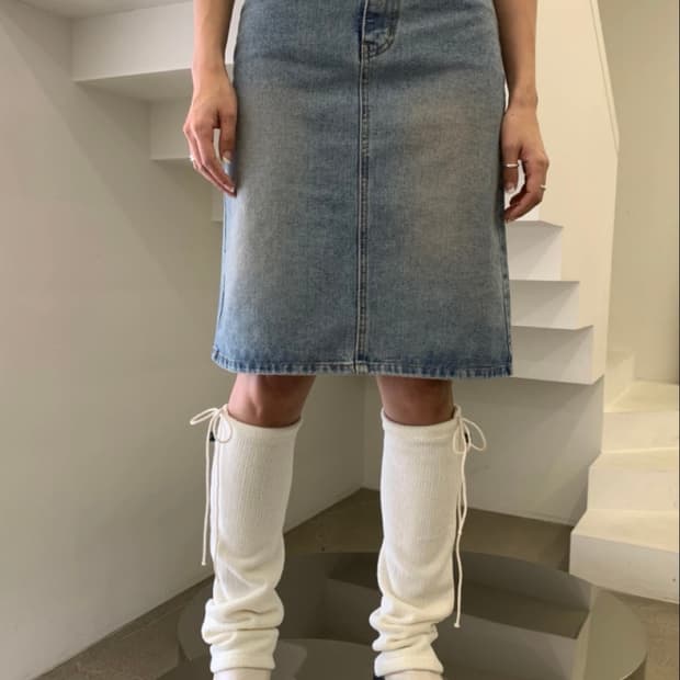 [새상품] 미디스커트 청치마 S