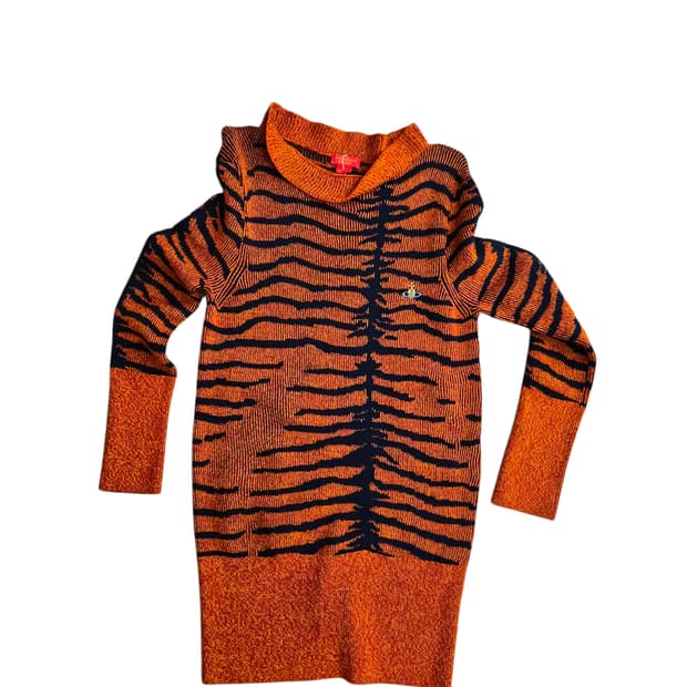 비비안웨스트우드 타이거 패턴 롱 스웨터