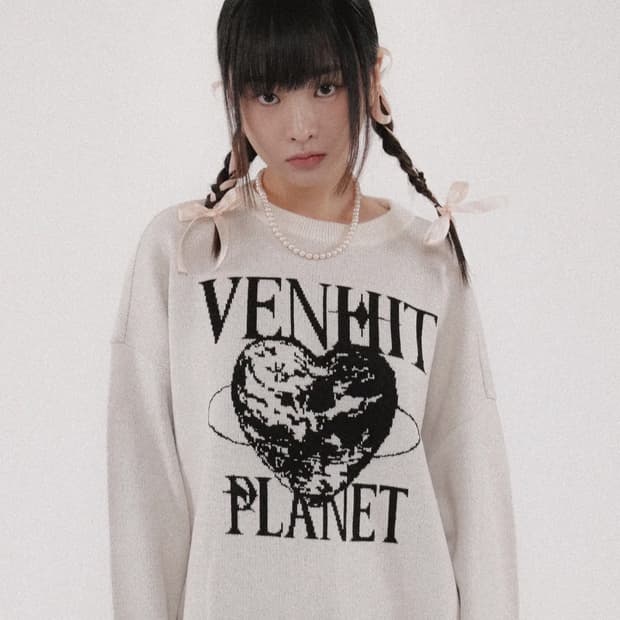 벤힛 venhit 자카드 니트 아이보리