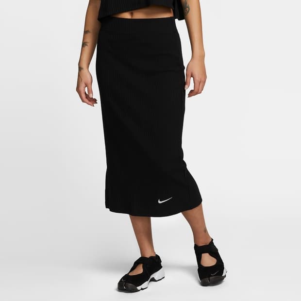23SS NIKE 하이웨스트 리브 골지 저지 스커트