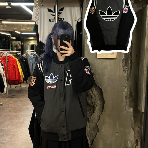 아디다스 스타디움 바시티 자켓 차콜 95 #csz2223 