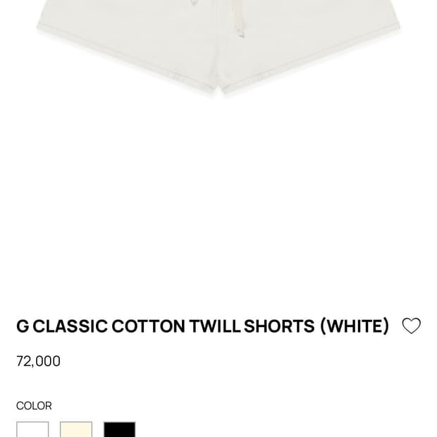 글로니 G CLASSIC COTTON TWILL SHORTS (BLACK