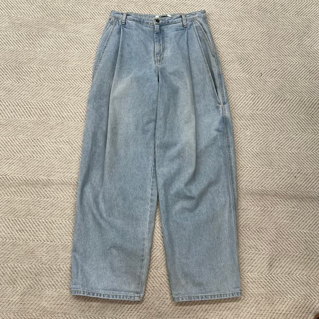 세터 핀턱 워싱 데님팬츠  r2972