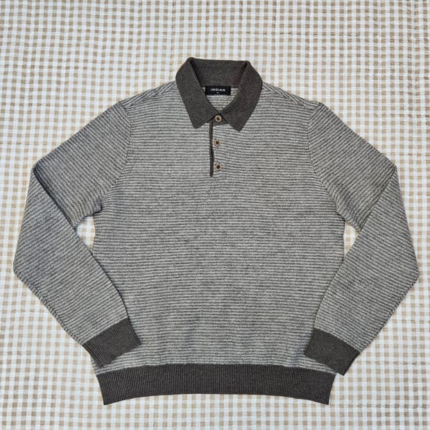 인디안 울100 니트 카라티 남자100