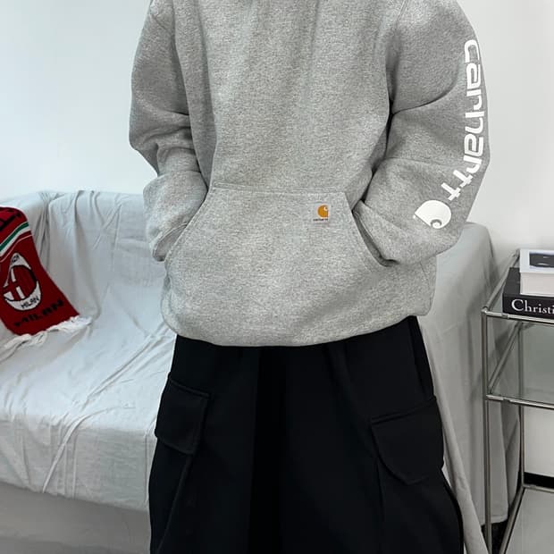 칼하트 그레이 후드티 L