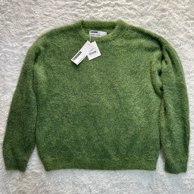 노매뉴얼 퍼지 헤어리 니트 GRASS GREEN 100L