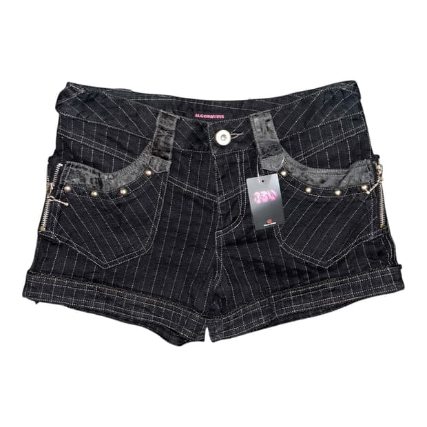ALGONQUINS 알곤퀸즈 스티치 스터드 숏팬츠 갸루y2k펑크