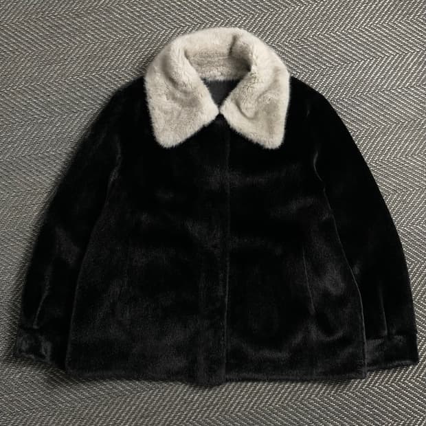 빈티지 아카이브 배색 밍크 퍼 자켓o 4669